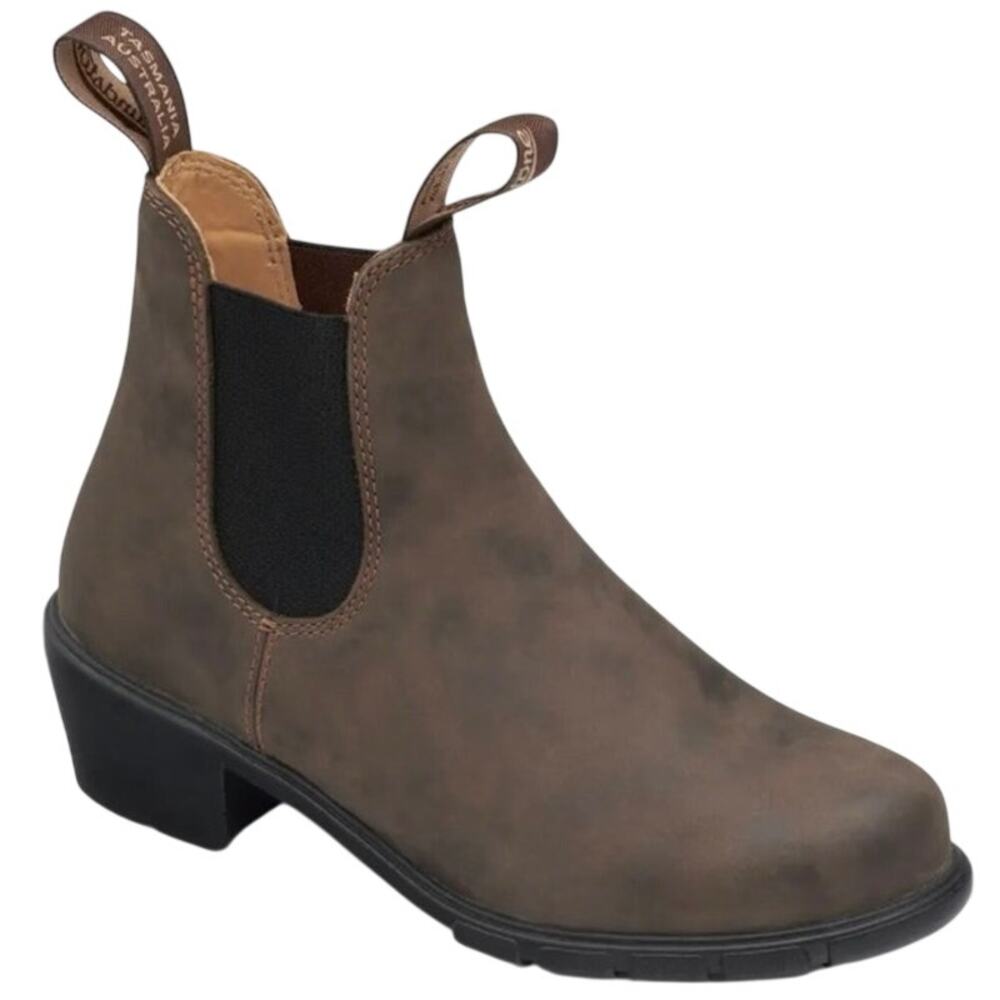 Blundstone Women's 1677 Heeled Boot Rustic Brown Leather Hiking Outdoors